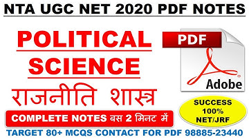 Political Science Target 80+ Pdf Notes ugc net 2020