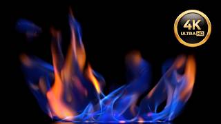 4K Beautiful Dancing Blue Flames • 3h ASMR Screensaver | Crackle Only, No Music | Calm your Mind