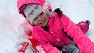     Sledding on a Snowy Trail Toddler Winter Adventure