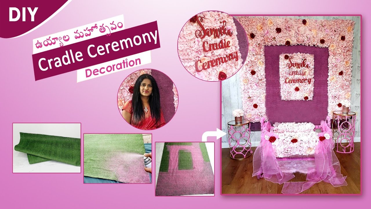DIY Baby Cradle decoration Ideas | Cradle ceremony | Naming ceremony ...