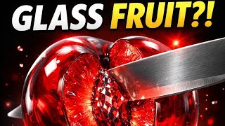 Crystal Nectarine Slice In Slow Motion Viral Glass Fruit Asmr