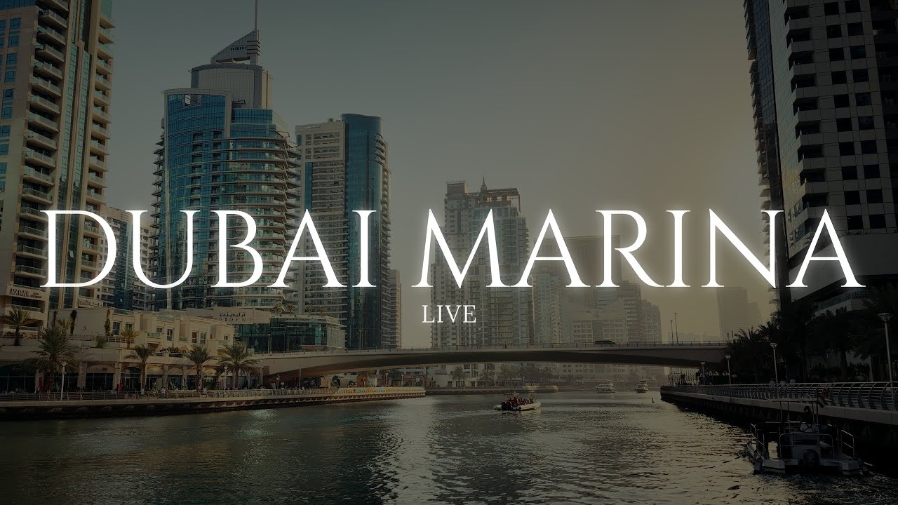 Dubai Marina Sunset — Real Time City Ambience (LIVE)