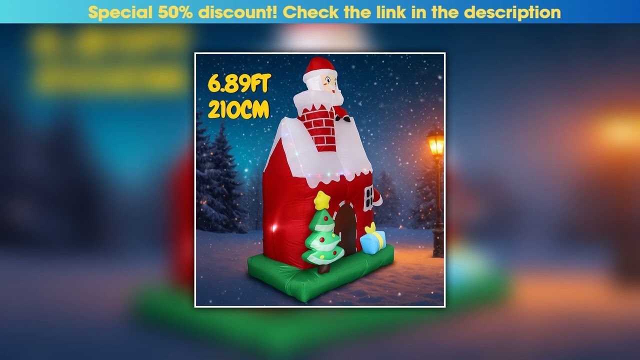 Today Only 6.89FT Inflatable Santa Claus Tree House Toy with LED Xmas Decorations for Yard Supplies