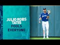 Julio rodrguez robs fernando tatis jr home run fools everyone