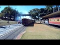 Locomotiva 604 partindo com o trem de meio percurso Jaguariúna-tanquinho