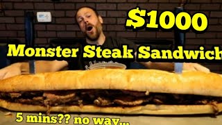 $1000 Dollar Monster Rib Sandwich Challenge | Manvfood | Molly Schuyler