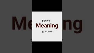 Furtivemeaning,Use,Synonyms And Antonyms