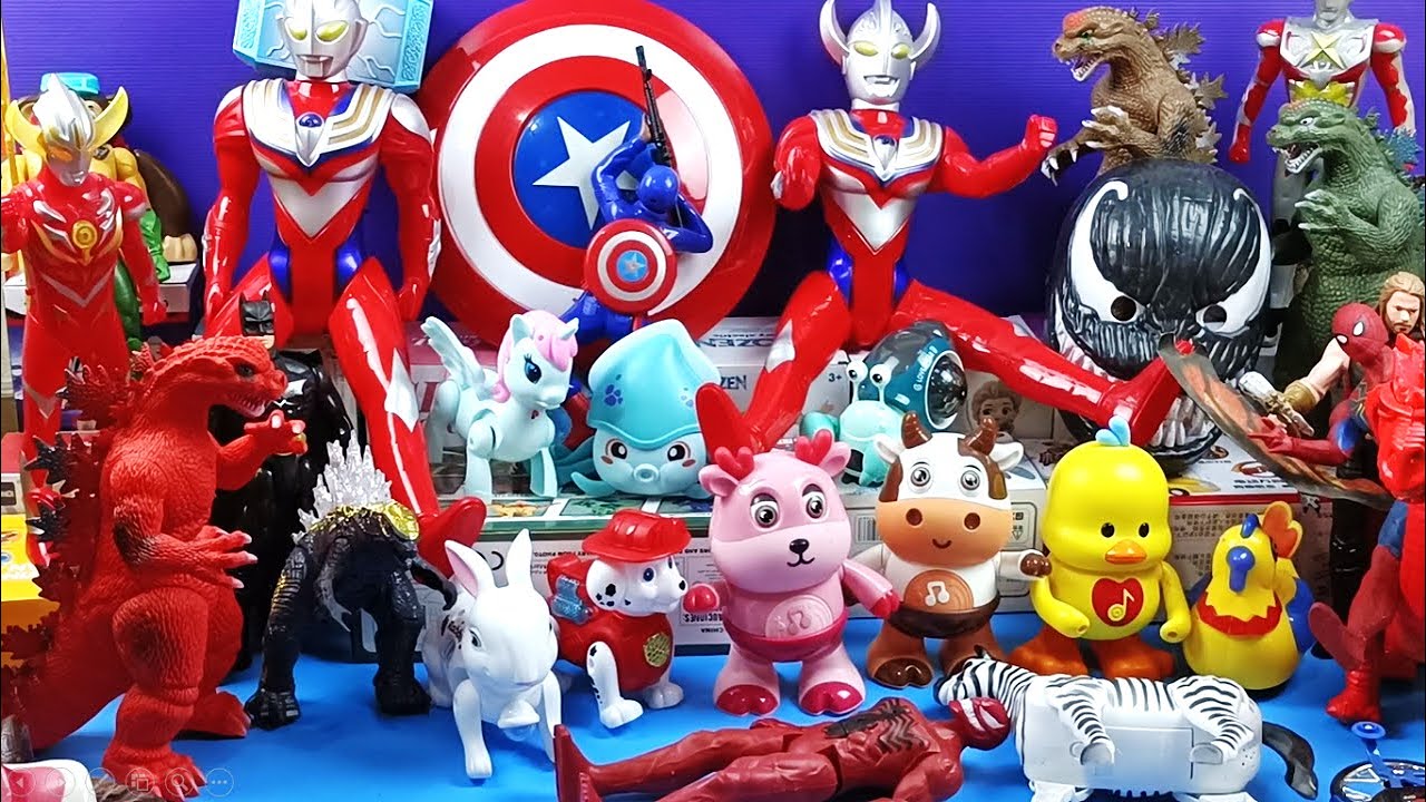 การล่าสัตว์พบวิวัฒนาการโลก VS เป็ด กระต่าย ก๊อตซิลล่า วัว ของเล่นสัตว์ ...