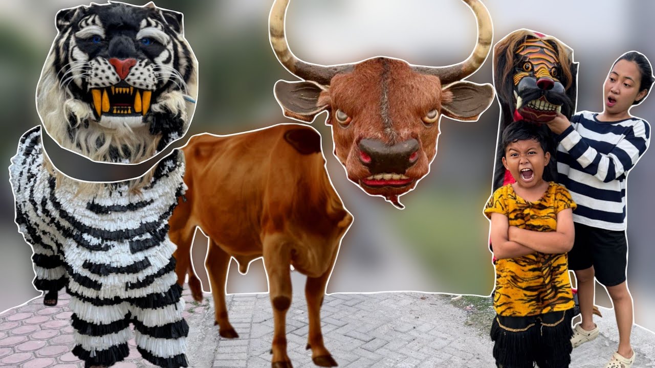 VICHO MENCOCOKKAN KEPALA BARONGAN MACAN RAUNG DAN BANTENGAN BEROT 