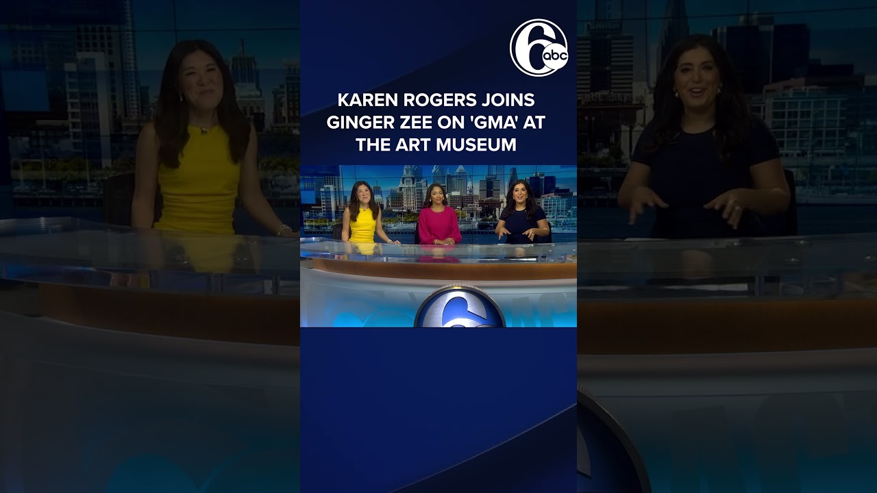 Action News' Karen Rogers gives GMA's Ginger Zee a pretzel shaped like her face on GMA