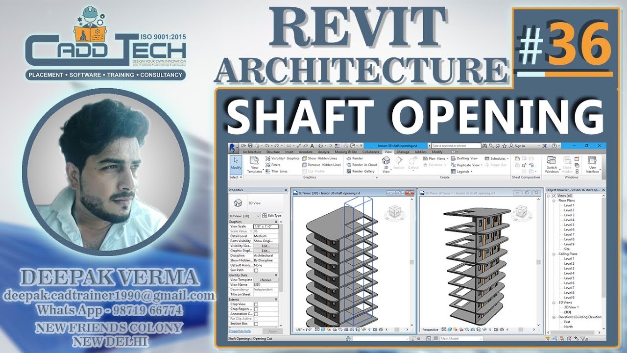 36 SHAFT OPENING in REVIT ARCHITECTURE [deepak verma] YouTube