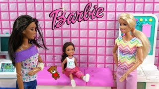 Barbie and Ken at Barbie's Dream House w Barbie Sister Chelsea: Doctor Appointment and Dentist Visit