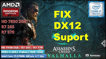 Assassins Creed Valhalla PC FIX DX12 unSuport