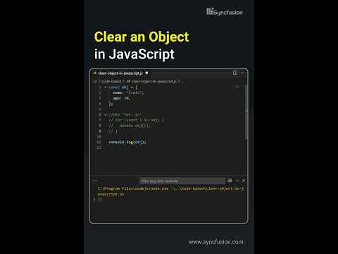 2 Ways to Quickly Clear Objects in JavaScript - YouTube