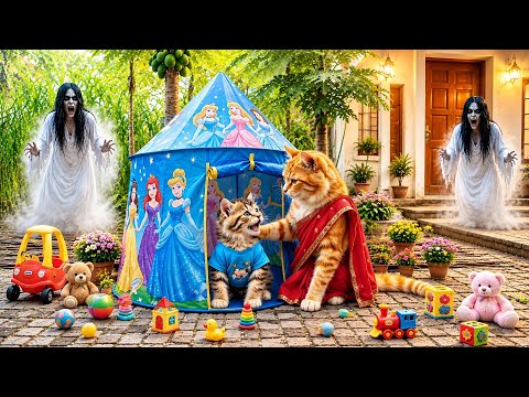 Ghost outside the cat's house 👹 cat cartoon video 👻 car cartoon 🚜 Suraj Star Kids