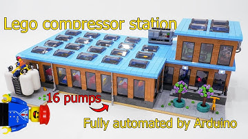 Lego compressor with 16 pumps fully automated by Arduino