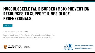 Musculoskeletal Disorder (MSD) Prevention Resources - May 2023
