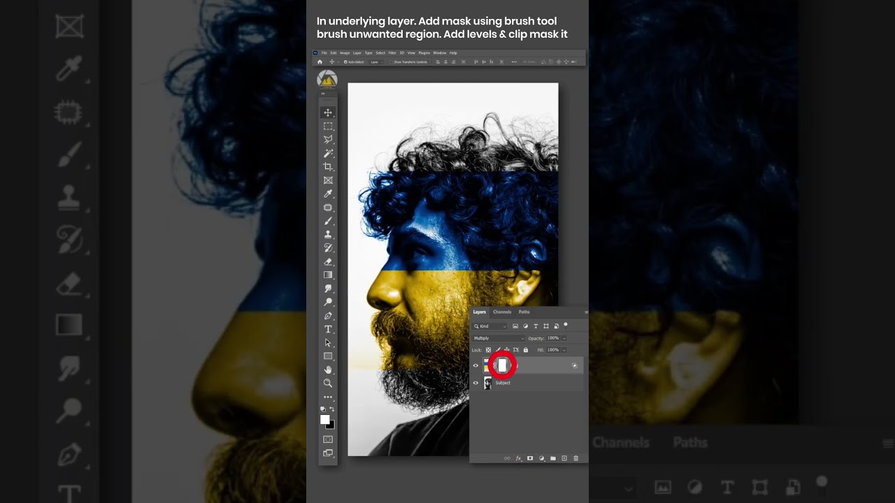 Learn to blend flag on face in photoshop | Photoshop tutorial | Photoshop shorts