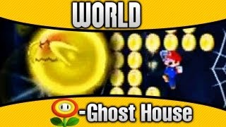 New Super Mario Bros. 2 - World Flower-Ghost House 100% All Star Coins & Secret Exit