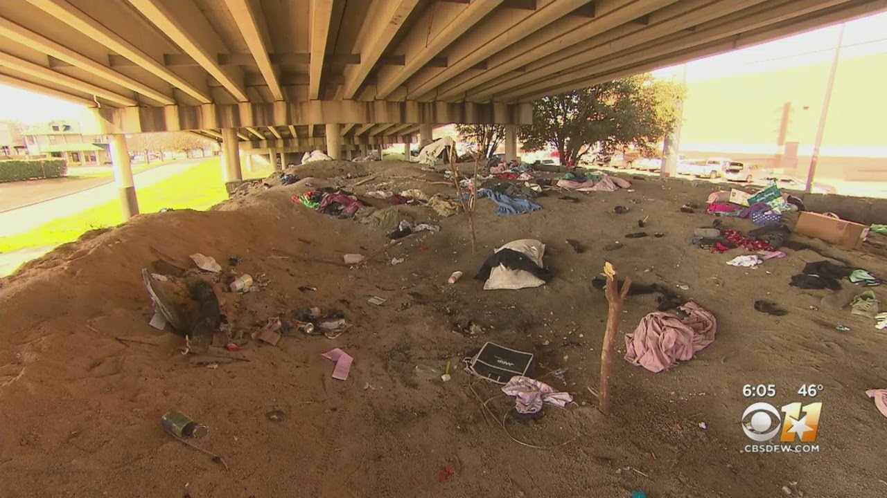 Dallas Residents Concerned With Homeless Encampment Sitting On City Sand Pile