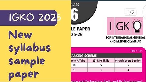 Class 6 General knowledge olympiad sample paper 2025/igko class 6 sample paper/class 6 igko 2025