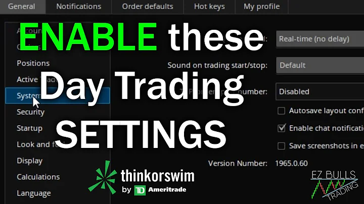 These settings MUST be enabled for Day Trading | ThinkOrSwim