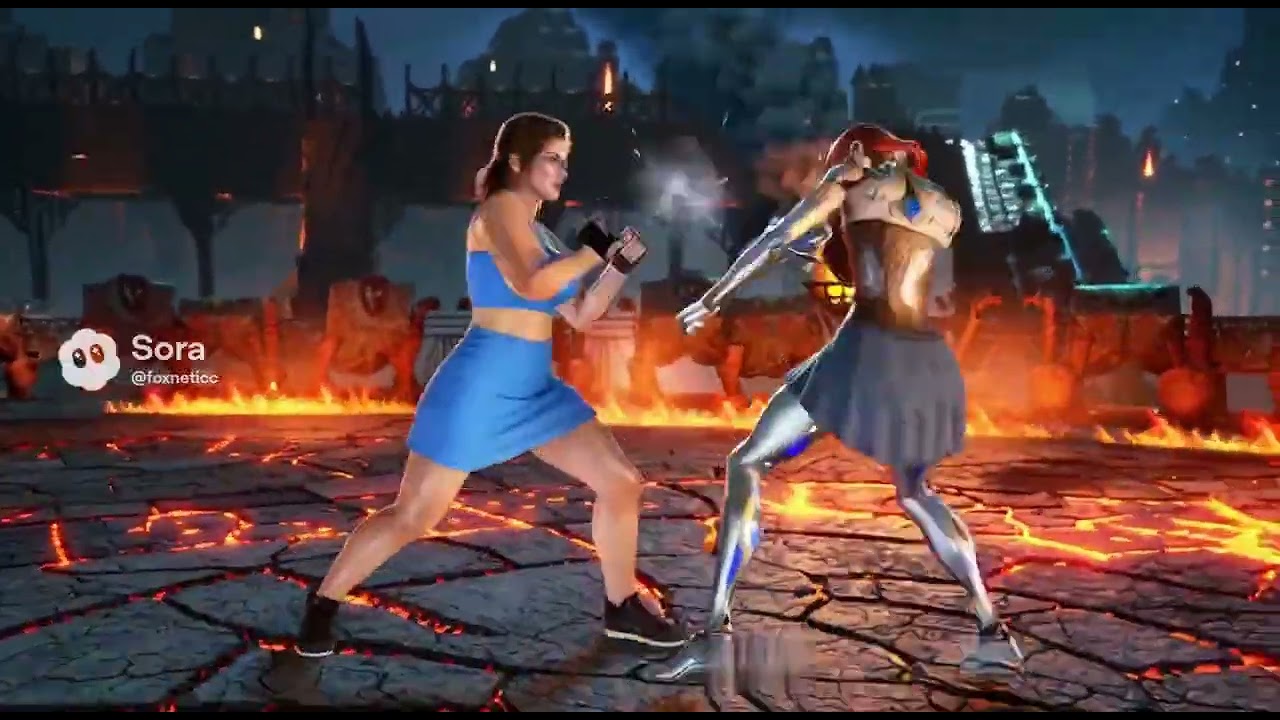 Fight‑game victory ⚡🥊 Human vs android — decisive strike, dramatic finish. 