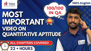 ICAI Excercise Questions | Quantitative Aptitude | Full Syllabus | CA Foundation | Yeshas Academy