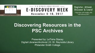 EDW: S1 E1: Discovering Resources in the PSC Archives
