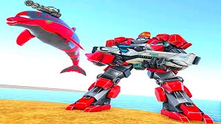 Dolphin Robot Transform Robot War Hero #2 - Android Gameplay FHD screenshot 3
