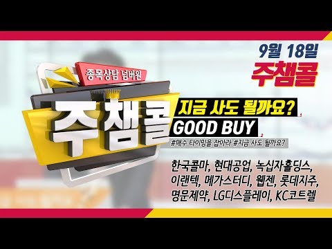 [종목상담 넘버원! 주챔콜] 9월 18일 방송 - 매수 타이밍을 잡아라! GOOD BUY 지금 사도 될까요?