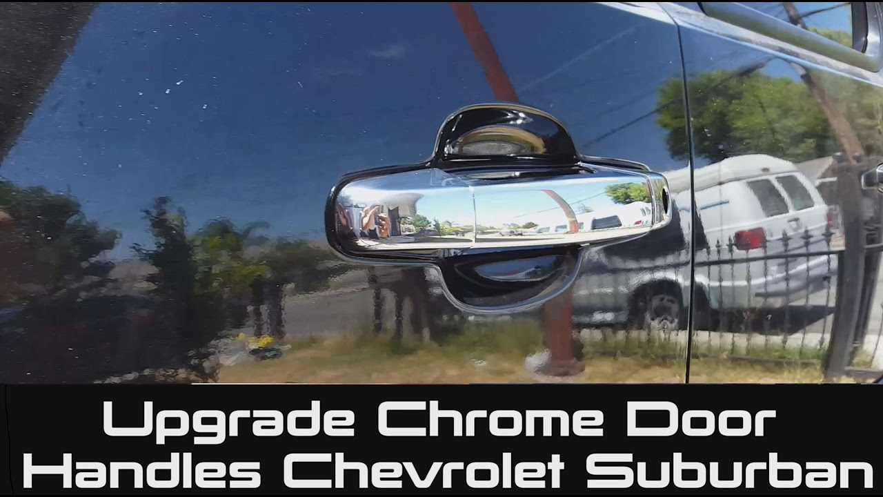 RestylingFactory Chrome Door Handle Covers For 2015-2018 Chevy Suburban/Tahoe (4 Door, No Smart Key Hole)