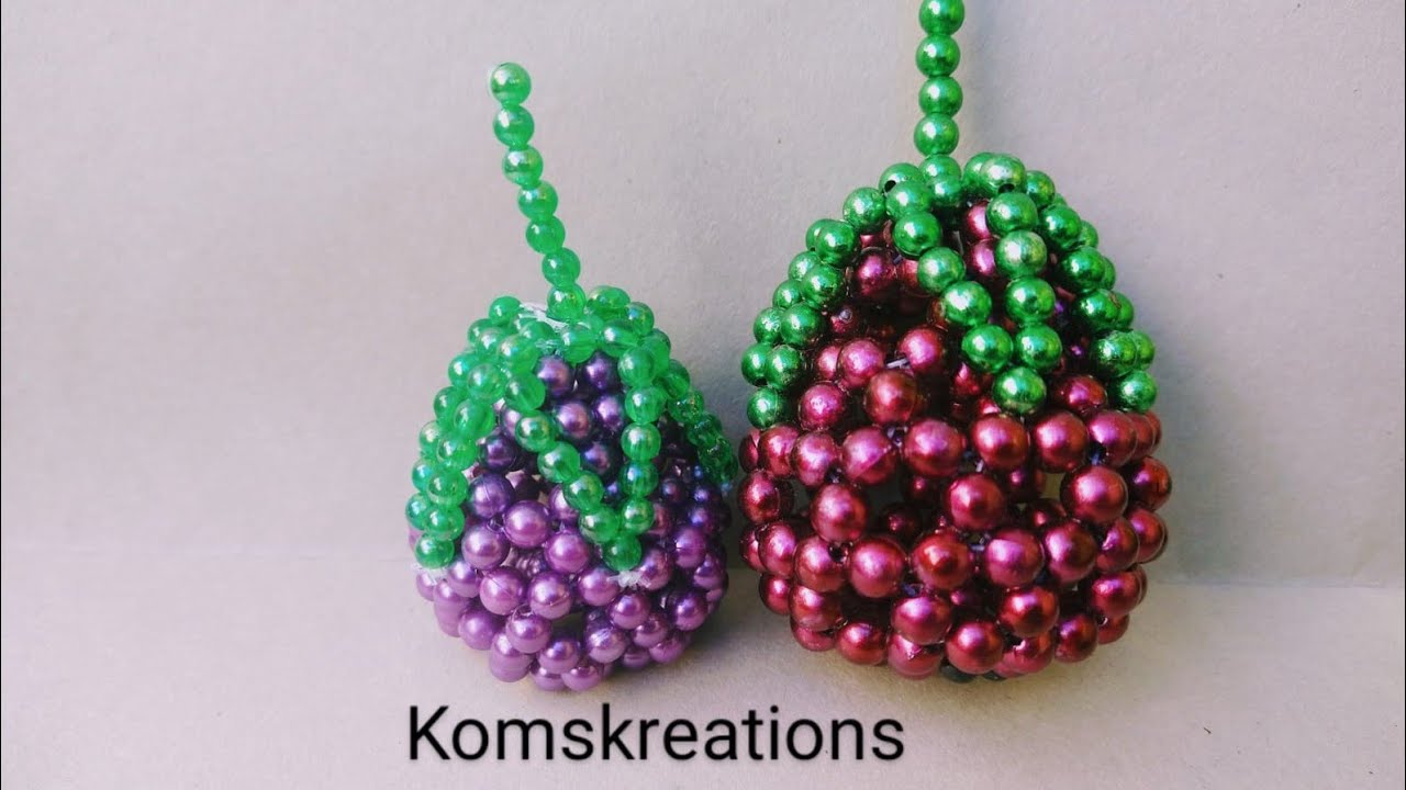 Beads Brinjal, பாசியில் அழகான கத்தரிக்காய். Part, 1.komskreations, komathisekar.
