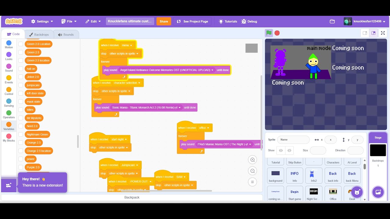 making a fnaf fan game on scratch (yes im alive)