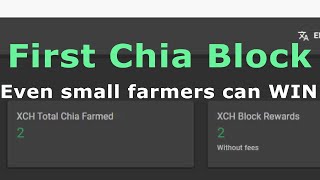 First Chia Solo Farming Block - Even small farmers can WIN