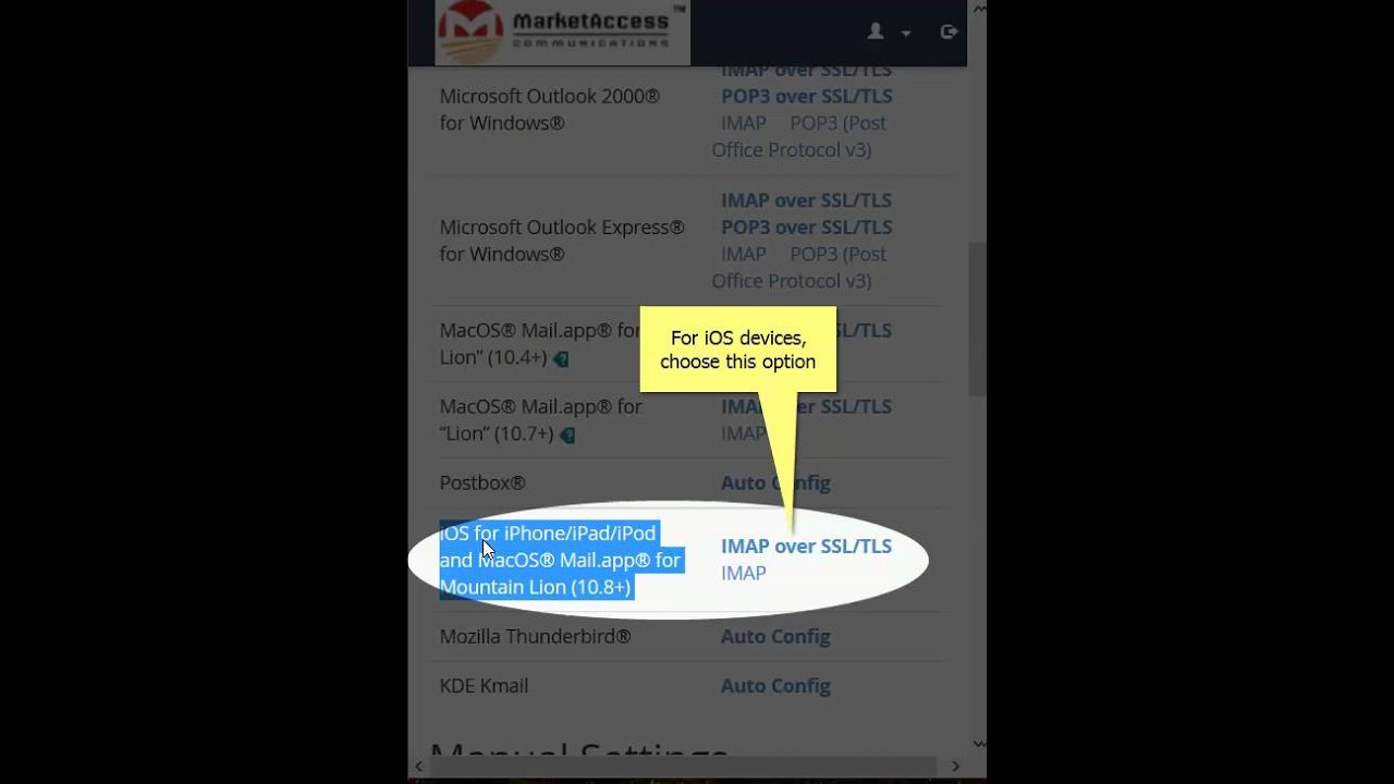 Cpanel iOS Email Setup