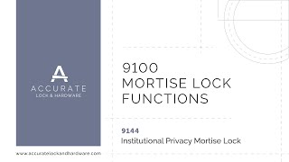 9144 Institutional Privacy Mortise Lock Function