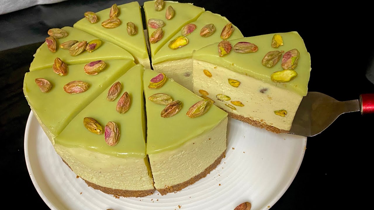 “تشيز كيك بيستاش بدون فرن   يذوب فالفم! راقٍ و سهل لكل المناسبات!”