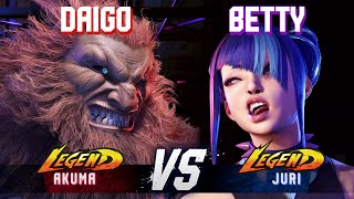 SF6 ▰ DAIGO (Akuma) vs BETTY (Juri) ▰ High Level Gameplay