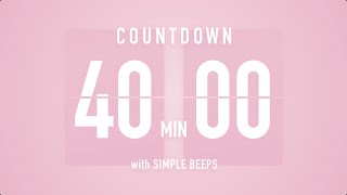 40 Min Countdown Flip Clock Timer / Simple Beeps 🌸🔔 screenshot 3