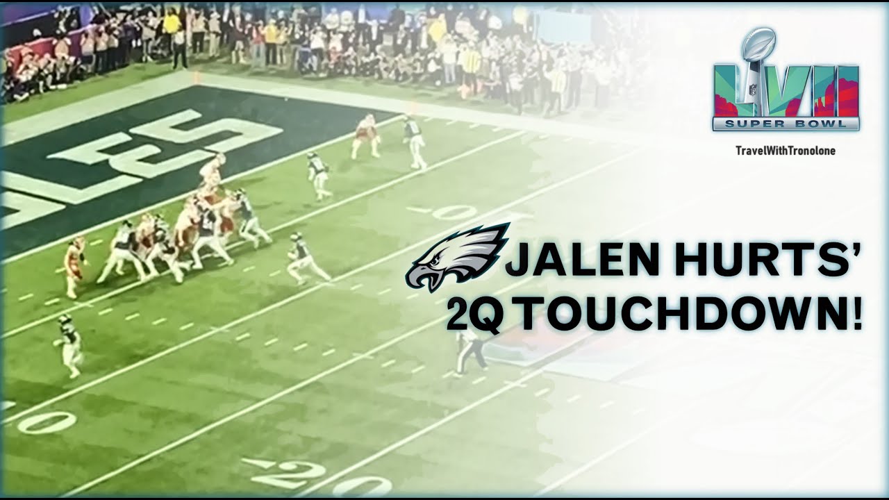 Super Bowl Highlights, Live View 🏈 2nd Quarter, Jalen Hurts' Touchdown!