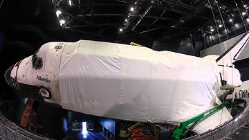 Space Shuttle Atlantis Shrink Wrap Removal Timelapse Video
