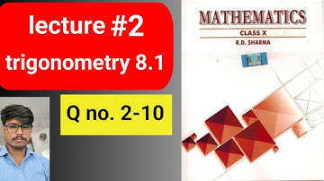 RD sharma solutions ll trigonometry exercise 8.1 ll class 10 ll by Govind kumar  #trigonometry