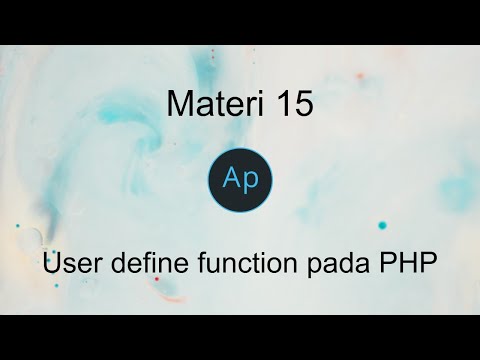 Materi 15, User define Function pada PHP