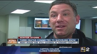 Three men die in Howard County after shoveling snow