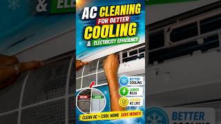 AC cleaning for better cooling &amp; electricity efficiency #youtubeshorts #shortvideo #shorts