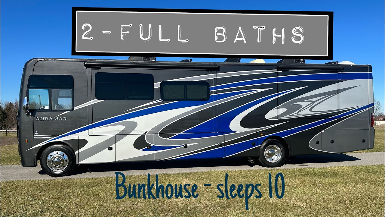 Class A Motorhome with bunks & 2 full baths sleeps 10 2022 Thor Miramar 37.1 only 11k miles