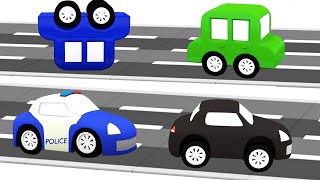 🔴 Os quatro carros coloridos ajudam a polícia! Desenhos animados ao vivo em português
