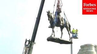 Crowd Cheers, Chants As Robert E. Lee Statue Is Removed From Richmond, Virginia