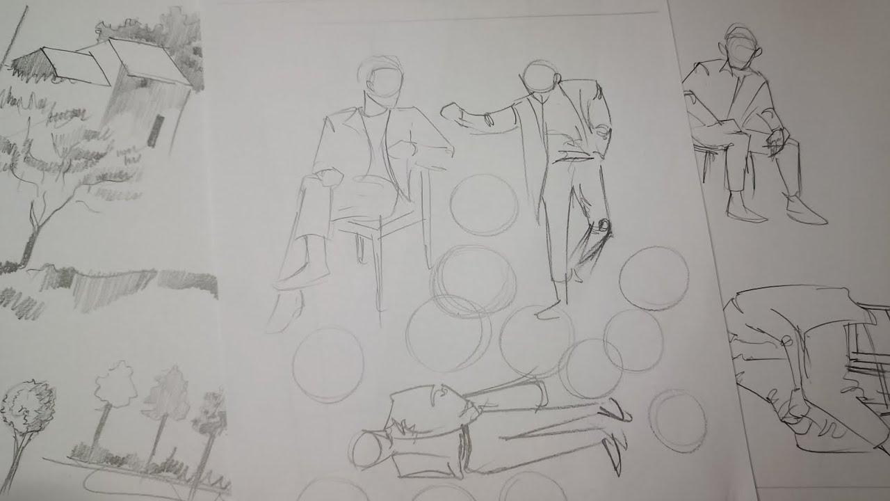 Rapid Gesture Drawing Practice | Multiple Poses, Simple Lines & Real-Time Sketching ✏️